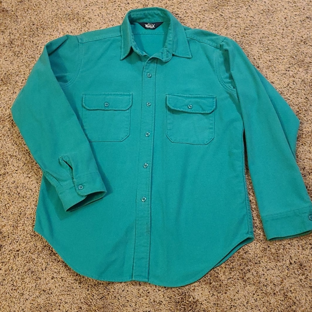Woolrich Teal Green Casual Button-Down Shirt